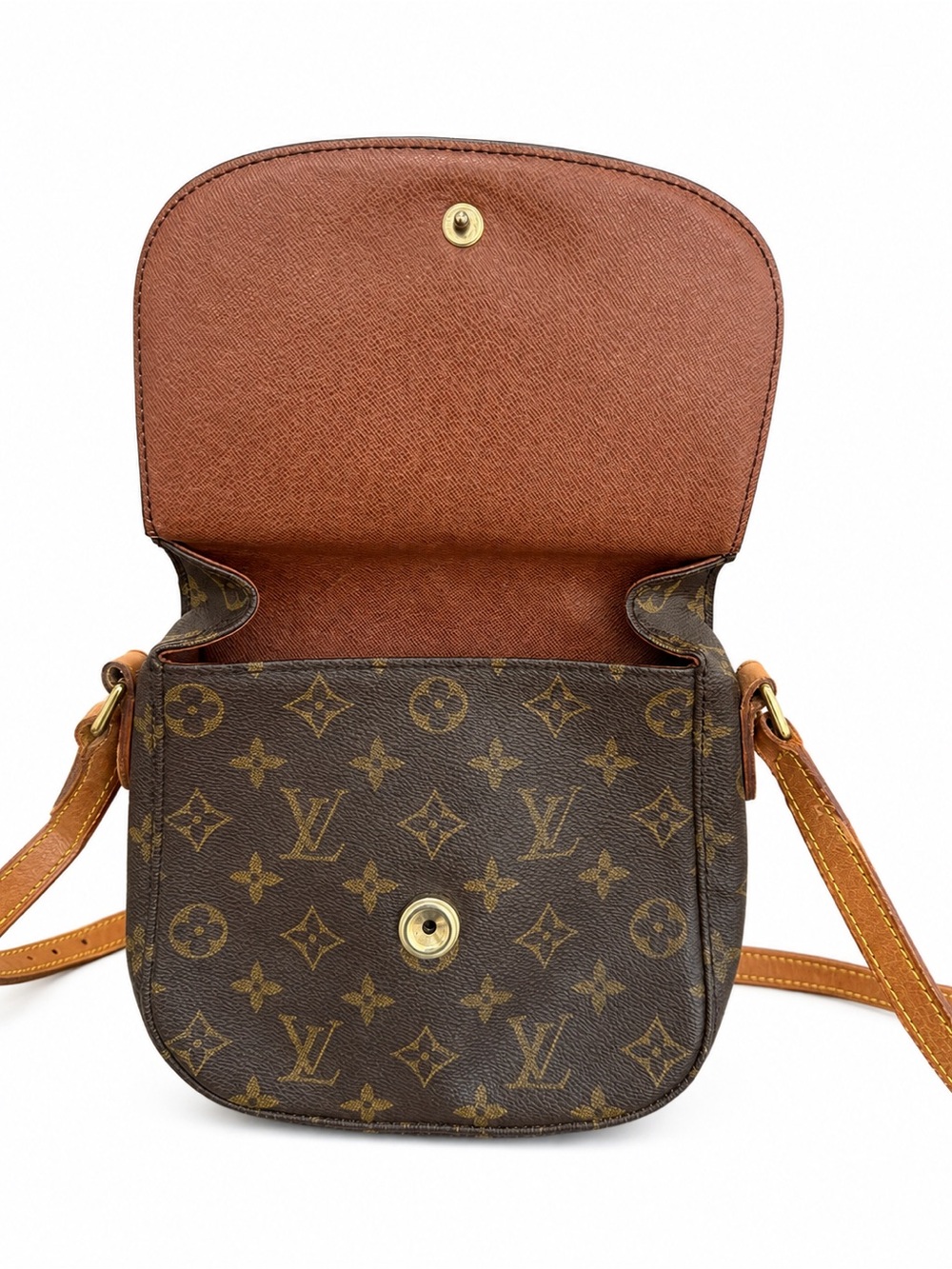 Louis Vuitton Vintage Monogram Saint Cloud Crossbody in Brown and Tan